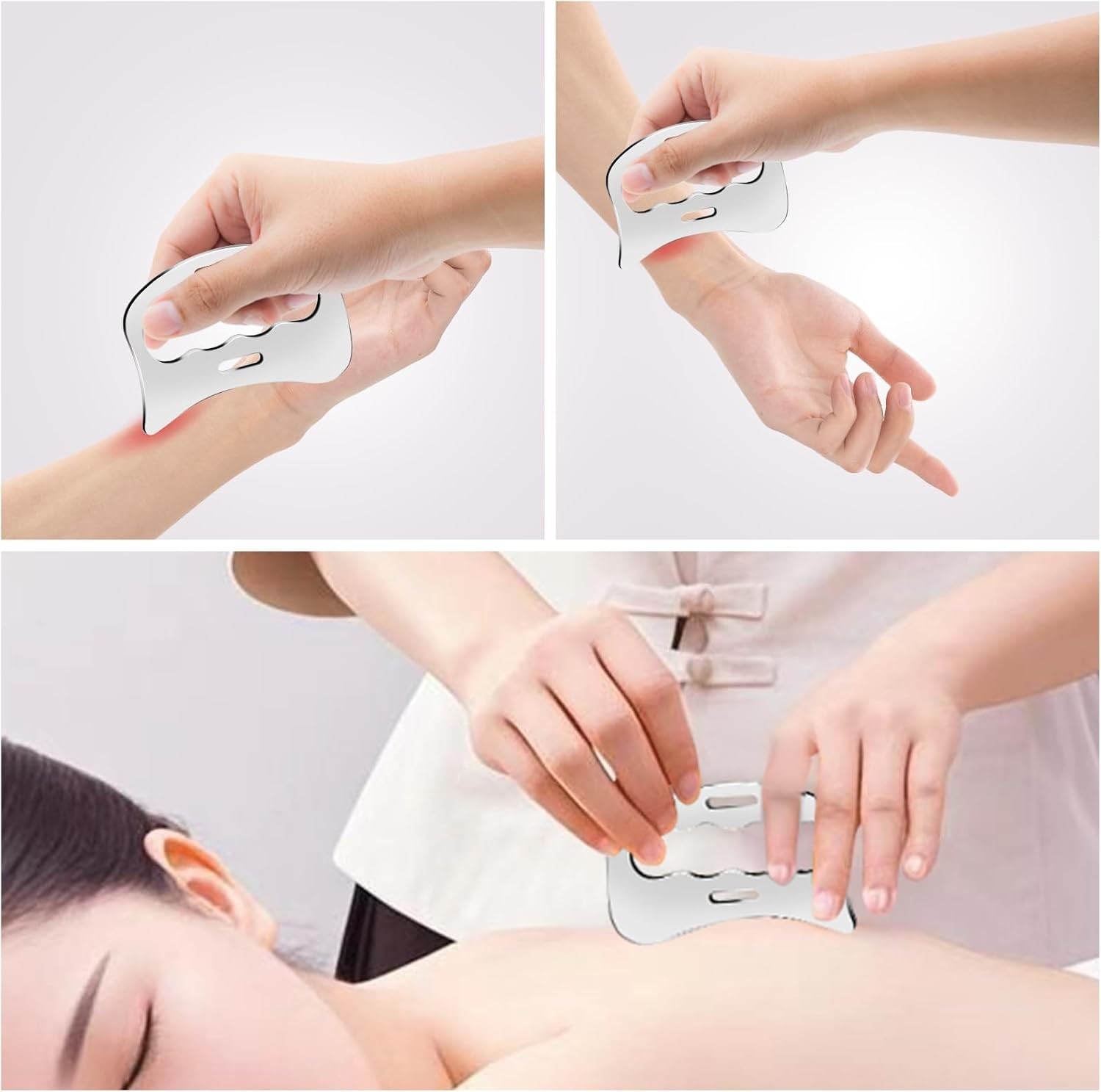 Stainless Steel Muscle Scraper Set – 2-in-1 Gua Sha Body Tools