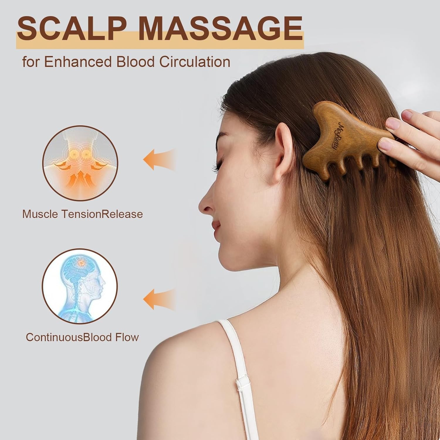 MoyRetty Green Sandalwood Gua Sha Facial Tool(4-in-1),