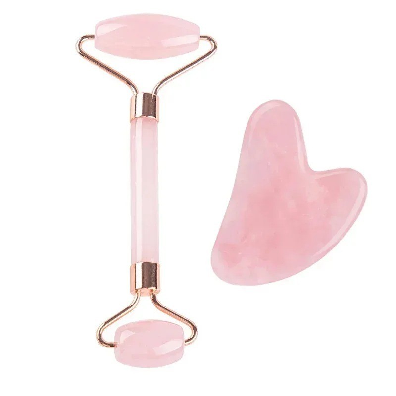Natural Jade Roller Face Gua Sha Natural Stone Body Neck Massager Acupoint Eye C