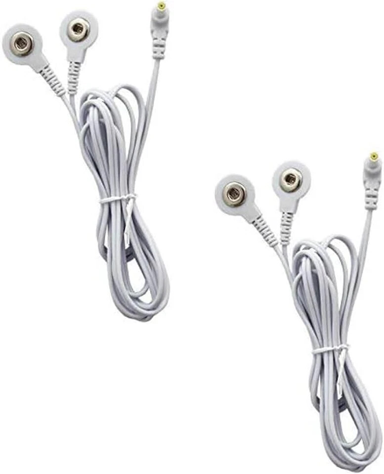 Durable TENS Lead Wires 2.35Mm Shielded Plug TENS to 3.5Mm Snap Electrode Wires