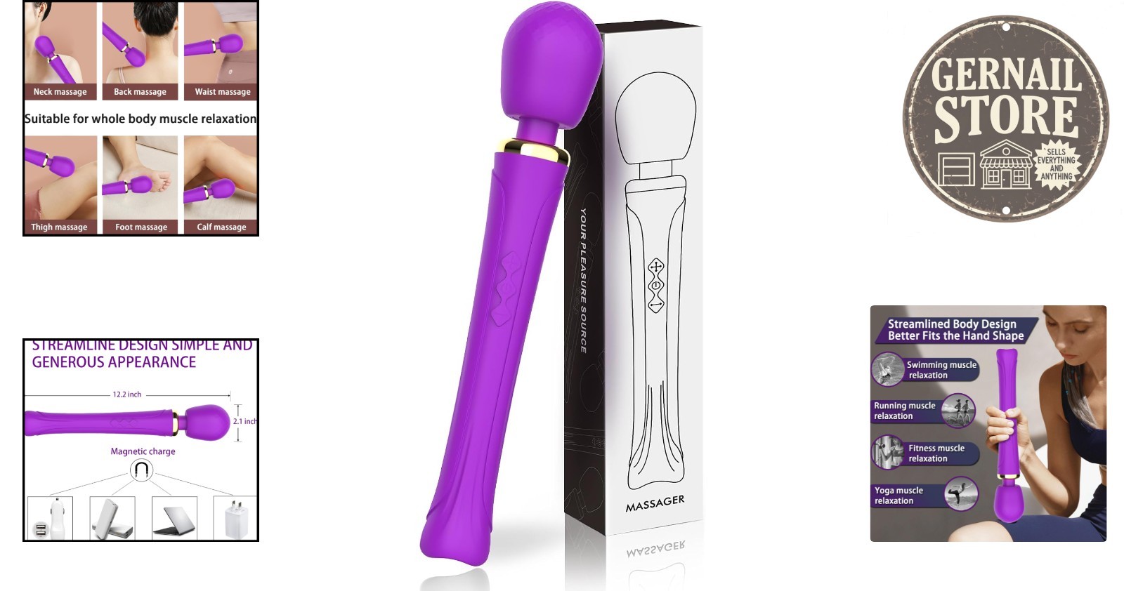 Silicone Personal Wand Massager – Enhance Relaxation with 20 Patterns & 8 Speeds