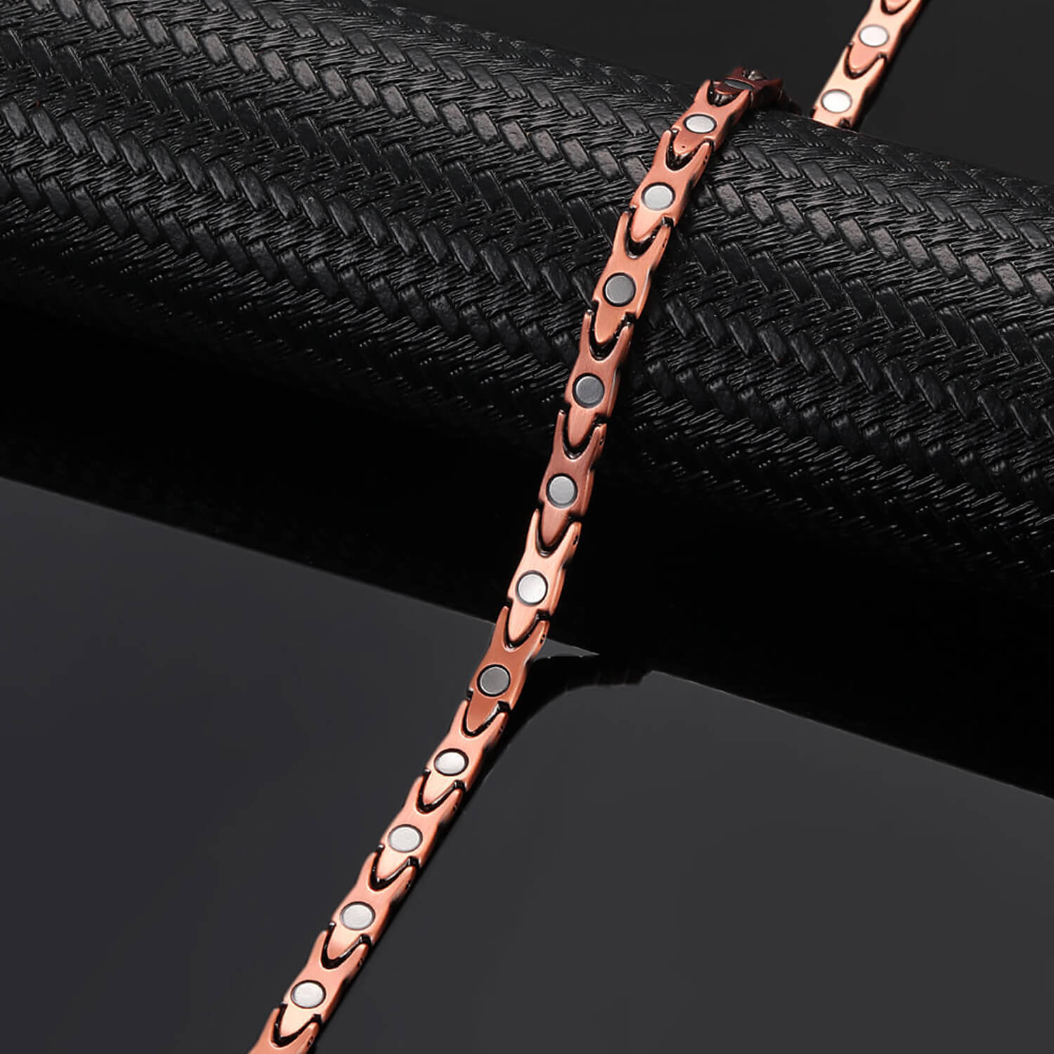 Thin solid copper magnetic bracelet women energy stress arthritis pain relief