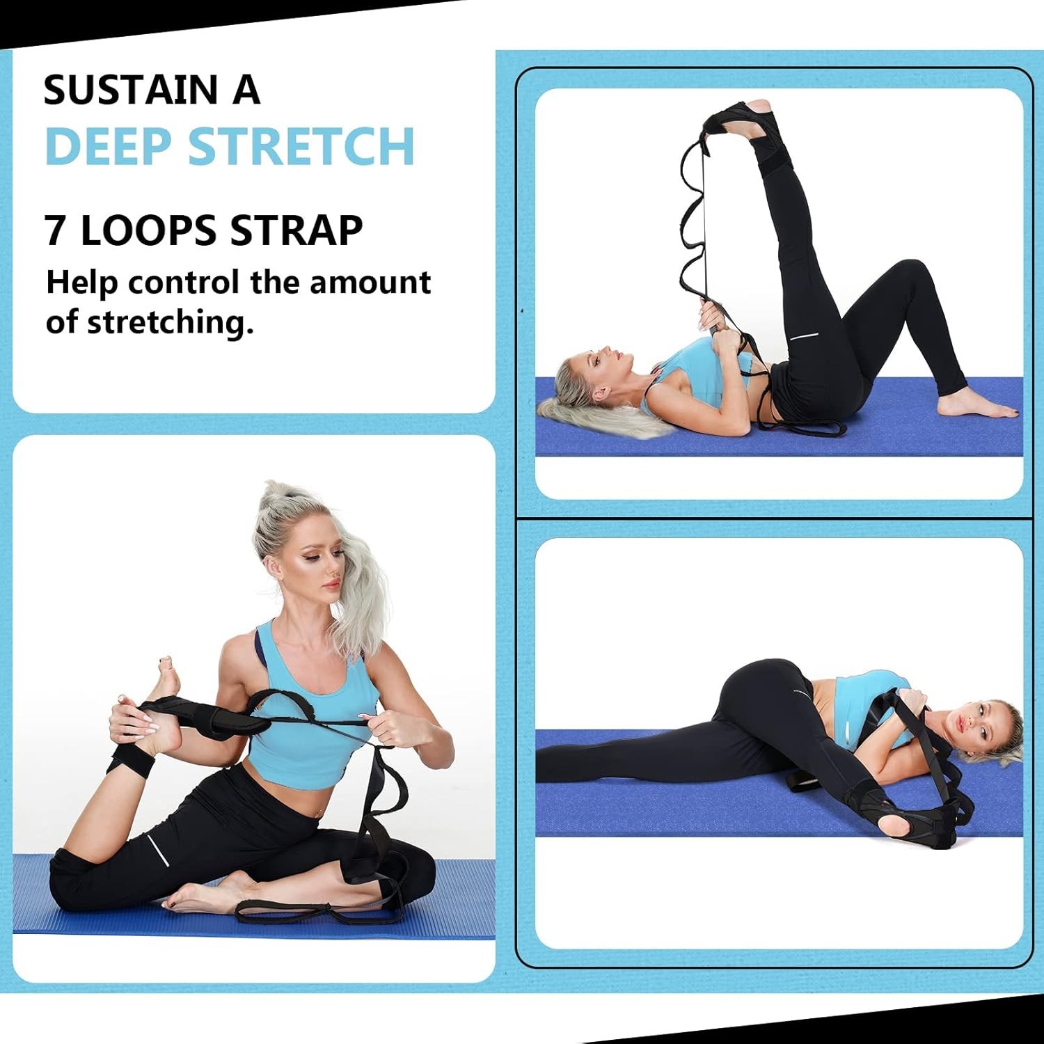 Foot and Calf Fascia Stretcher 60″ for Plantar Fasciitis Relief & Flexibility
