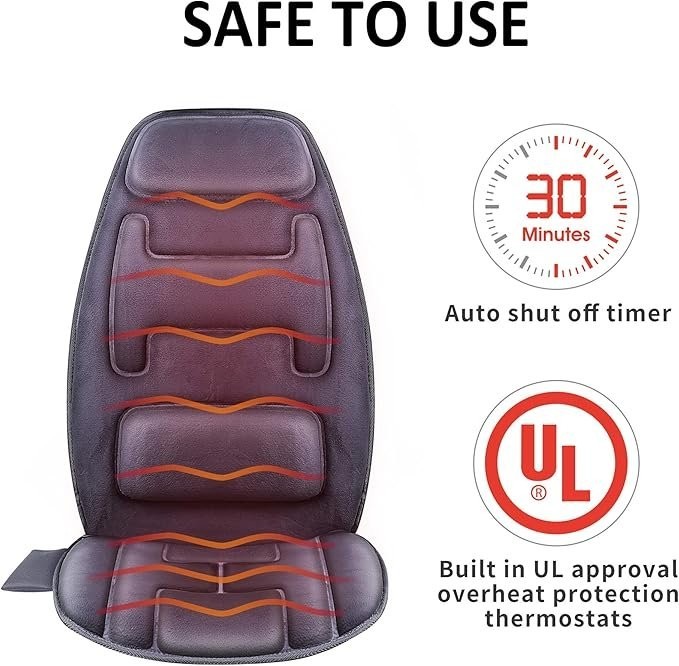 Snailax Full Body Back Massager,Massage Seat Cushion with 2 Heat Modes 10 Motors