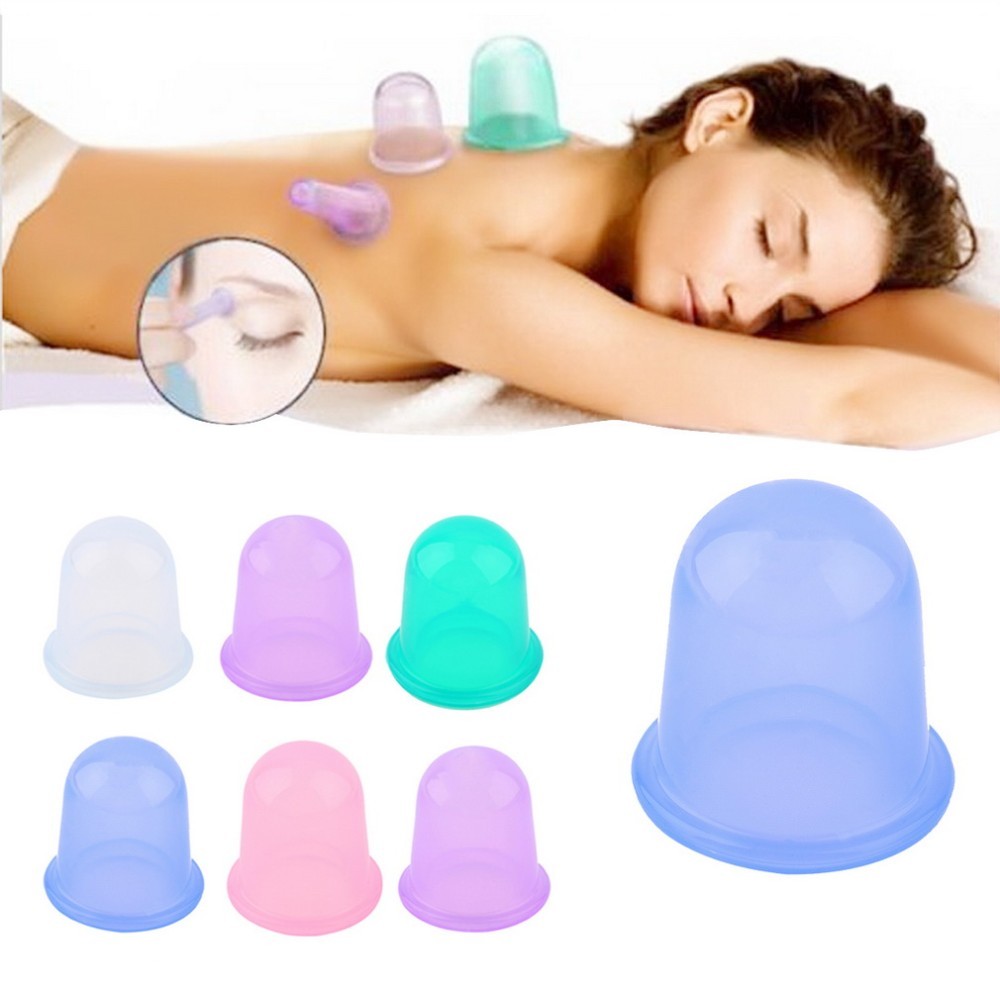 5pcs Medical Silicone Therapy Cupping Kit Set Massage Vacuum Rubber Cup Great