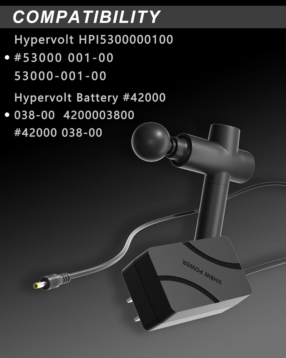 VHBW 24V Charger Replacement for Hypervolt Massage Gun, Replacement for Hypervol