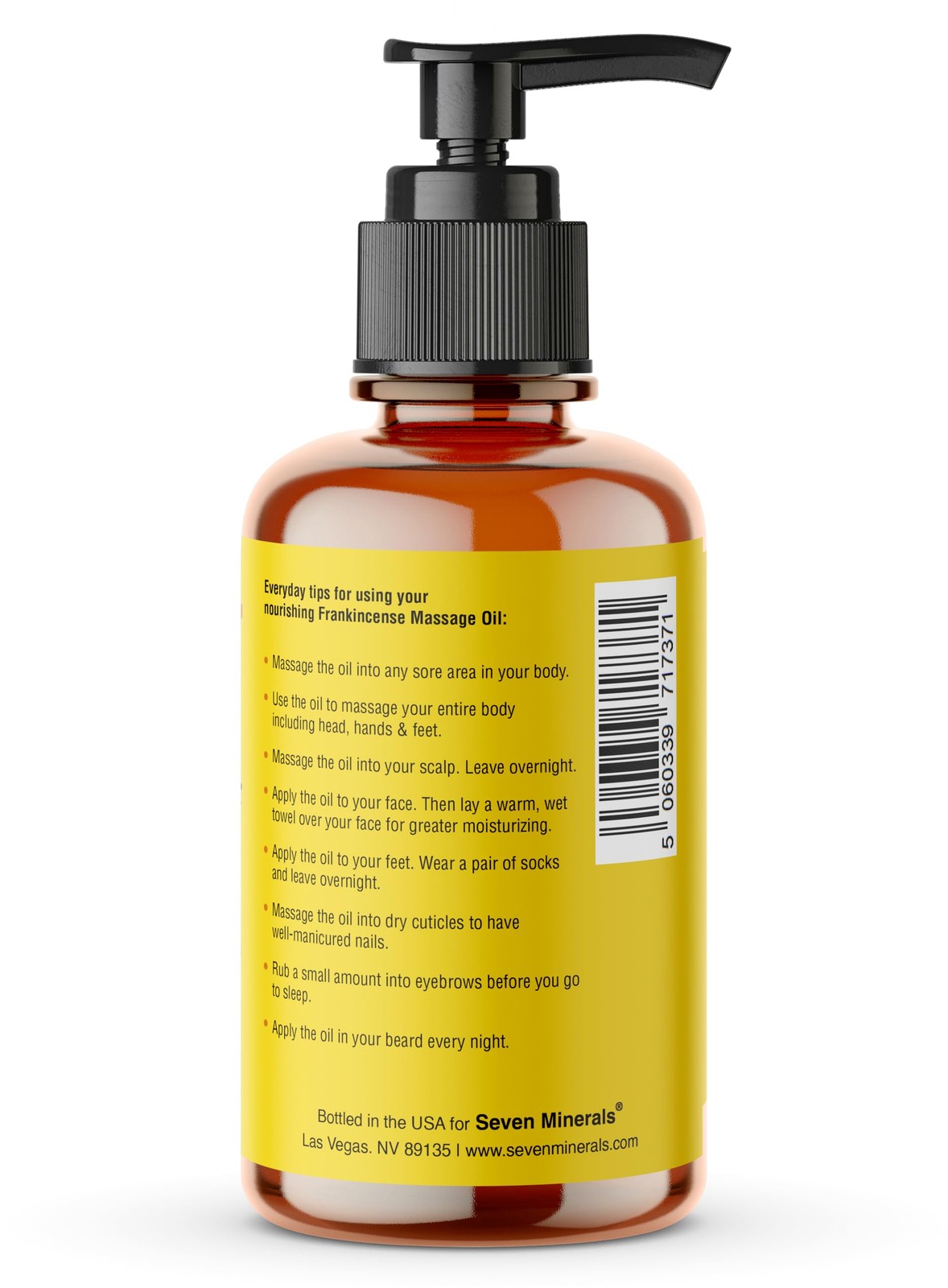 Seven Minerals Frankincense Massage Oil for Massage Therapy – 4oz – Ideal for…