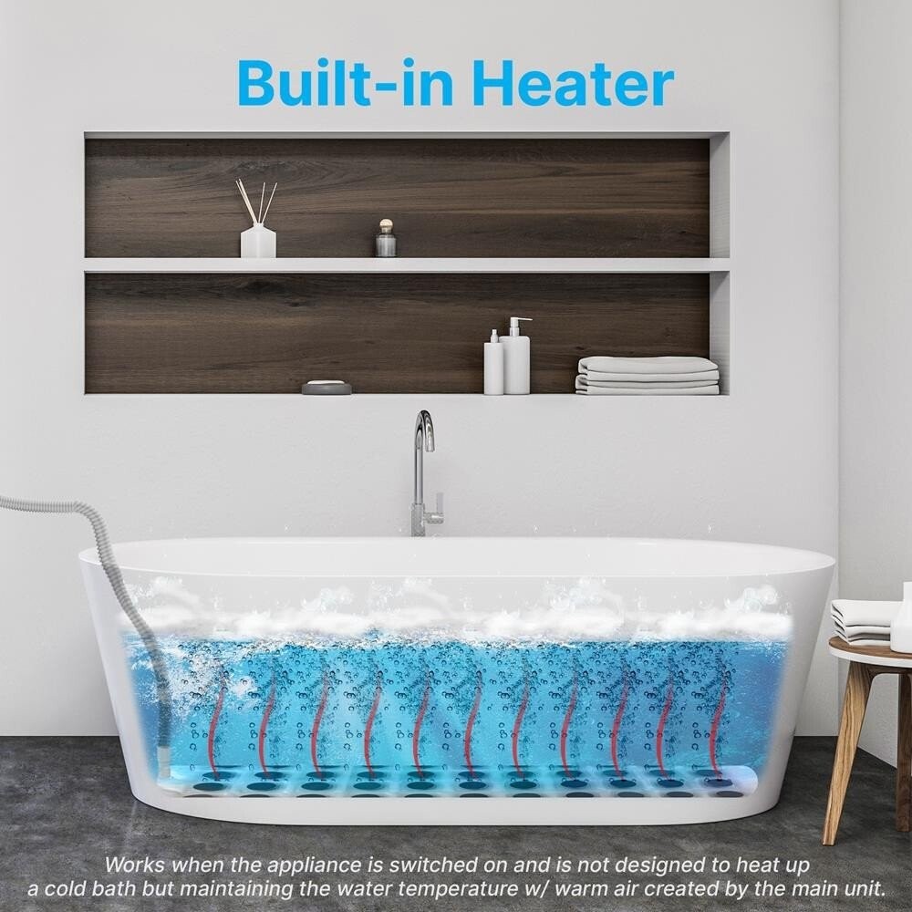 SereneLife Bubble Bath Mat Body Spa Massage with Warm Air