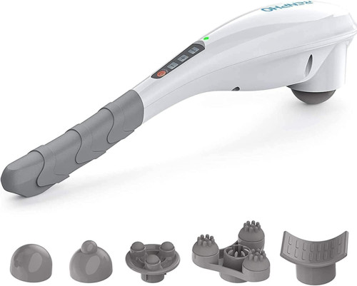 RENPHO Rechargeable Hand Held Deep Tissue Massager for Muscles, Back, C-white