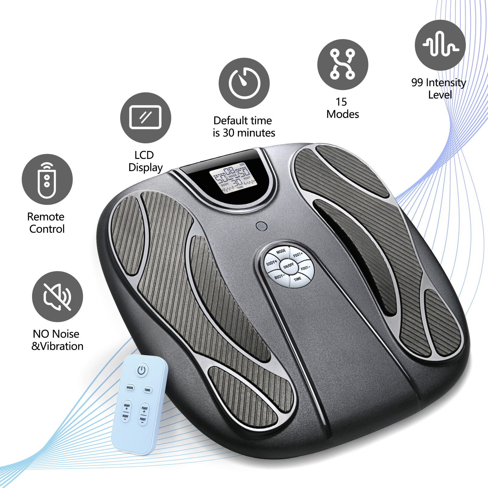 Rechargeable EMS Foot Massager TENS Therapy Neuropathy Foot Body Pain Relief