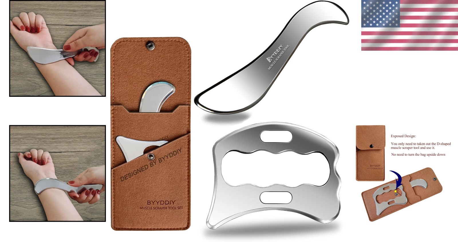 SD 2 in 1 Stainless Steel Gua Sha Muscle Scraper – Perfect for Home Therapy