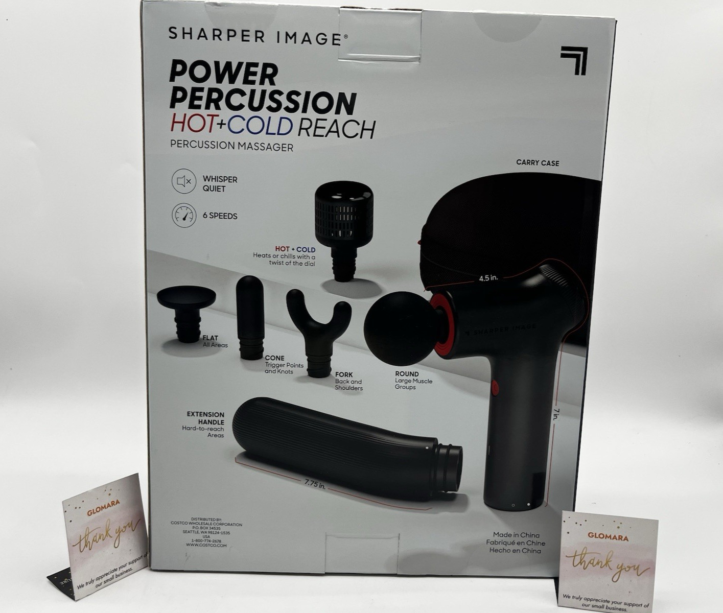 Sharper Image Power Percussion Massager Hot Cold Reach Deep Tissue Kit Set