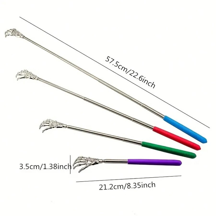 2P Back Scratcher Stainless Steel Back Massager Bear Claw Telescoping Gift Metal