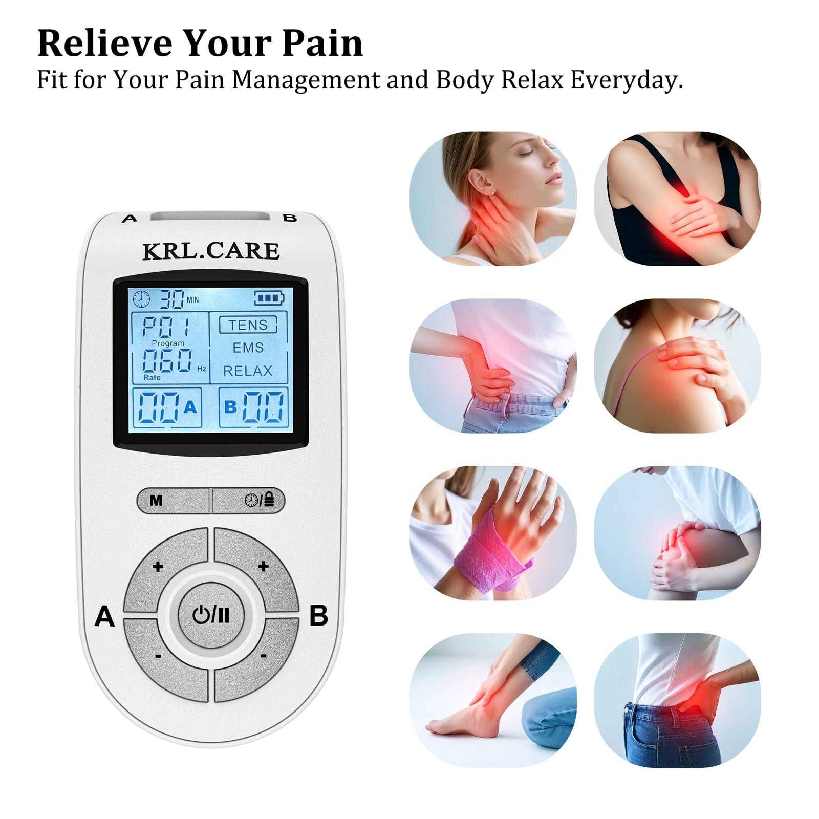Dual Channel TENS EMS Unit 40 Intensities for Gradual Pain Relief Therapy, 24…