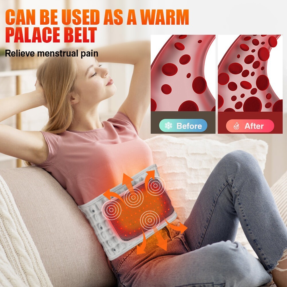 Update Heating Massage Decompression Belt Lumbar Support for Back Pain Relief