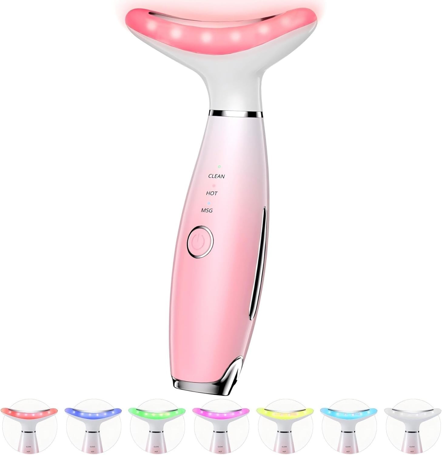 7-Color Red Light Therapy Facial Massager for Youthful Skin – Portable Pink Tool