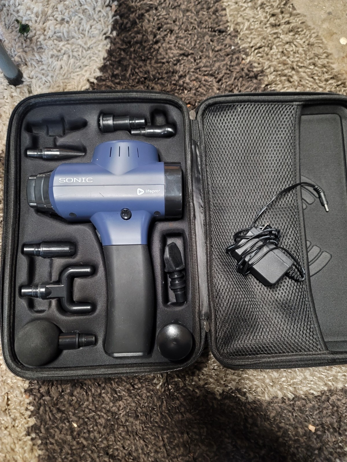 LifePro Soar FX Sonic Handheld Percussion Massage Gun Massager – Blue