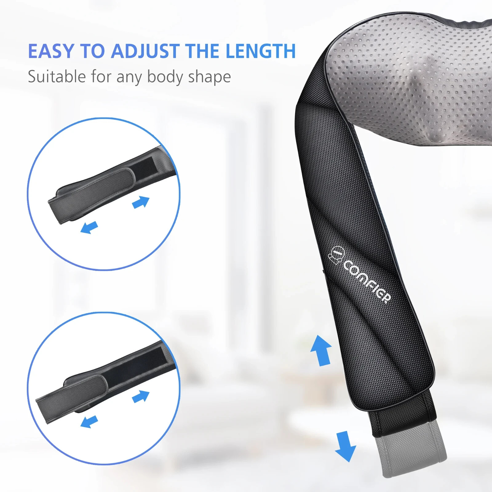 Comfier Hand Grip Shiatsu & Deep-Kneading Massager For Neck And Back With Heat