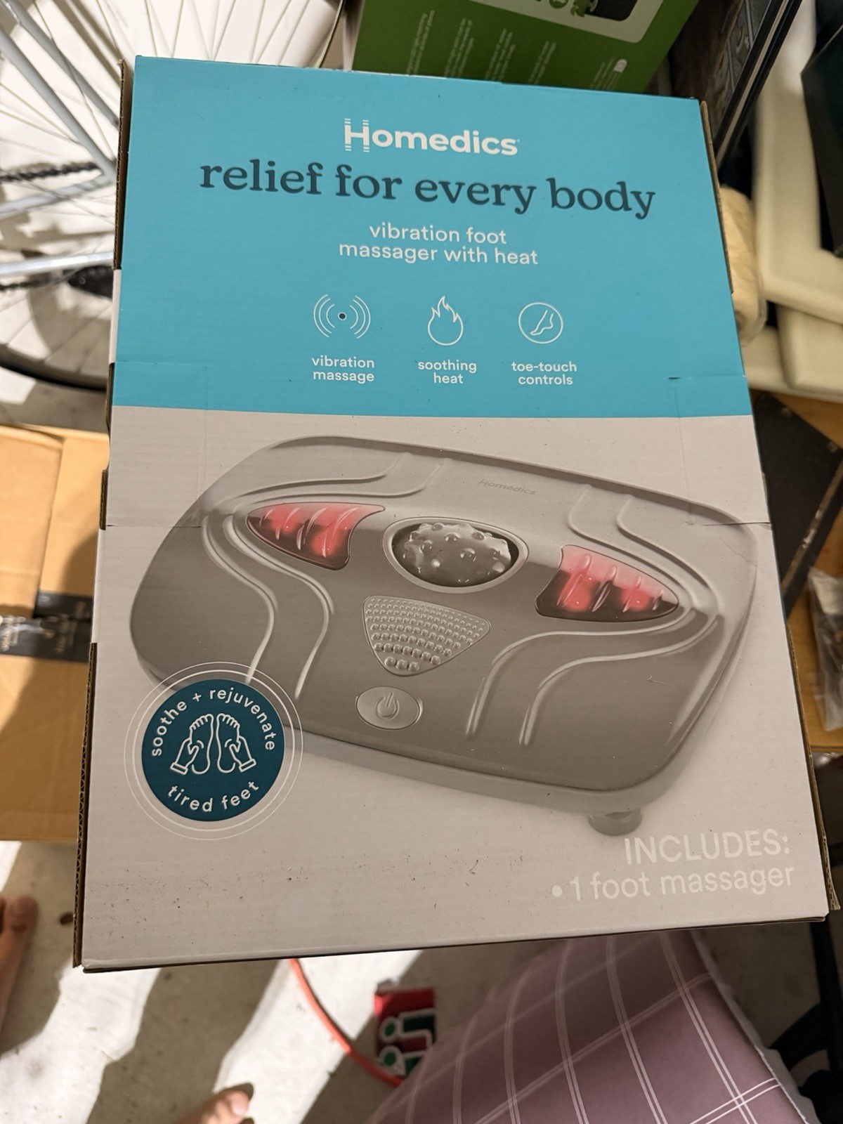 Foot Massager Heat Multi-Point Sensations Toe Touch Control