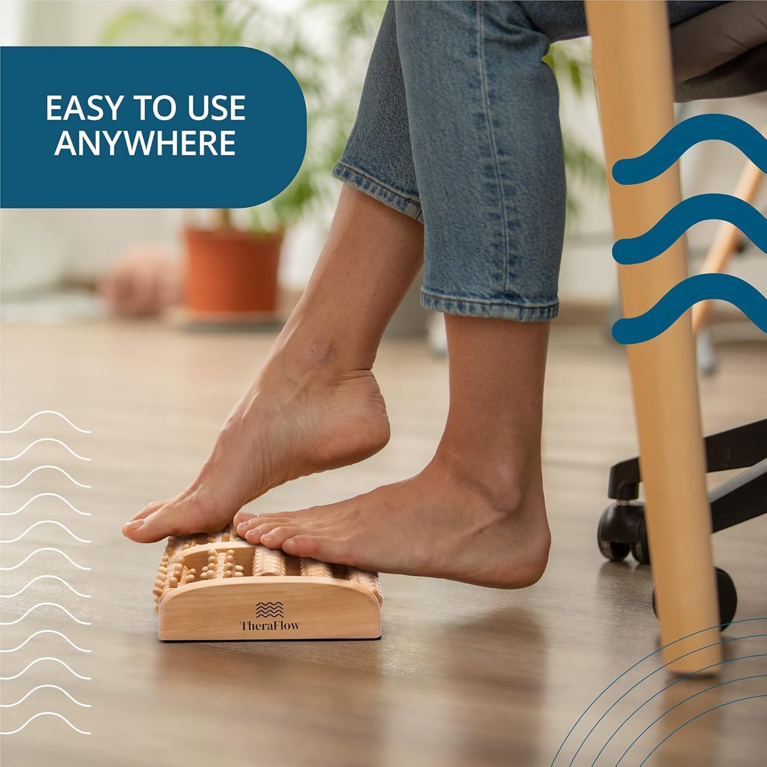 TheraFlow (XL) Dual Foot Massager Roller – Relax, Relieve Foot Pain, Plantar