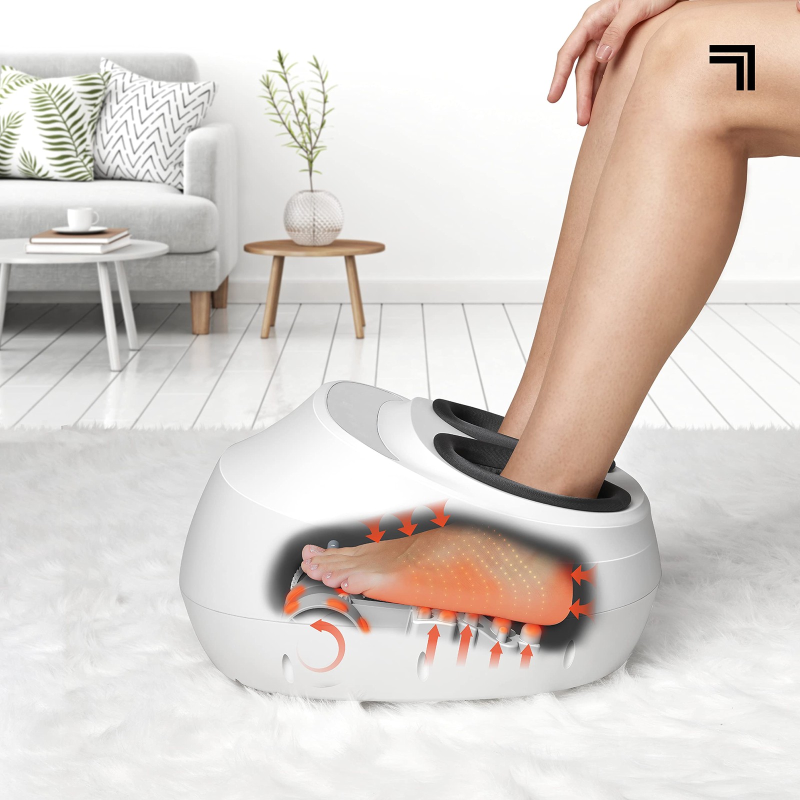 Sharper Image Shiatsu Foot Massager Kneading Compression Tissue Massager For