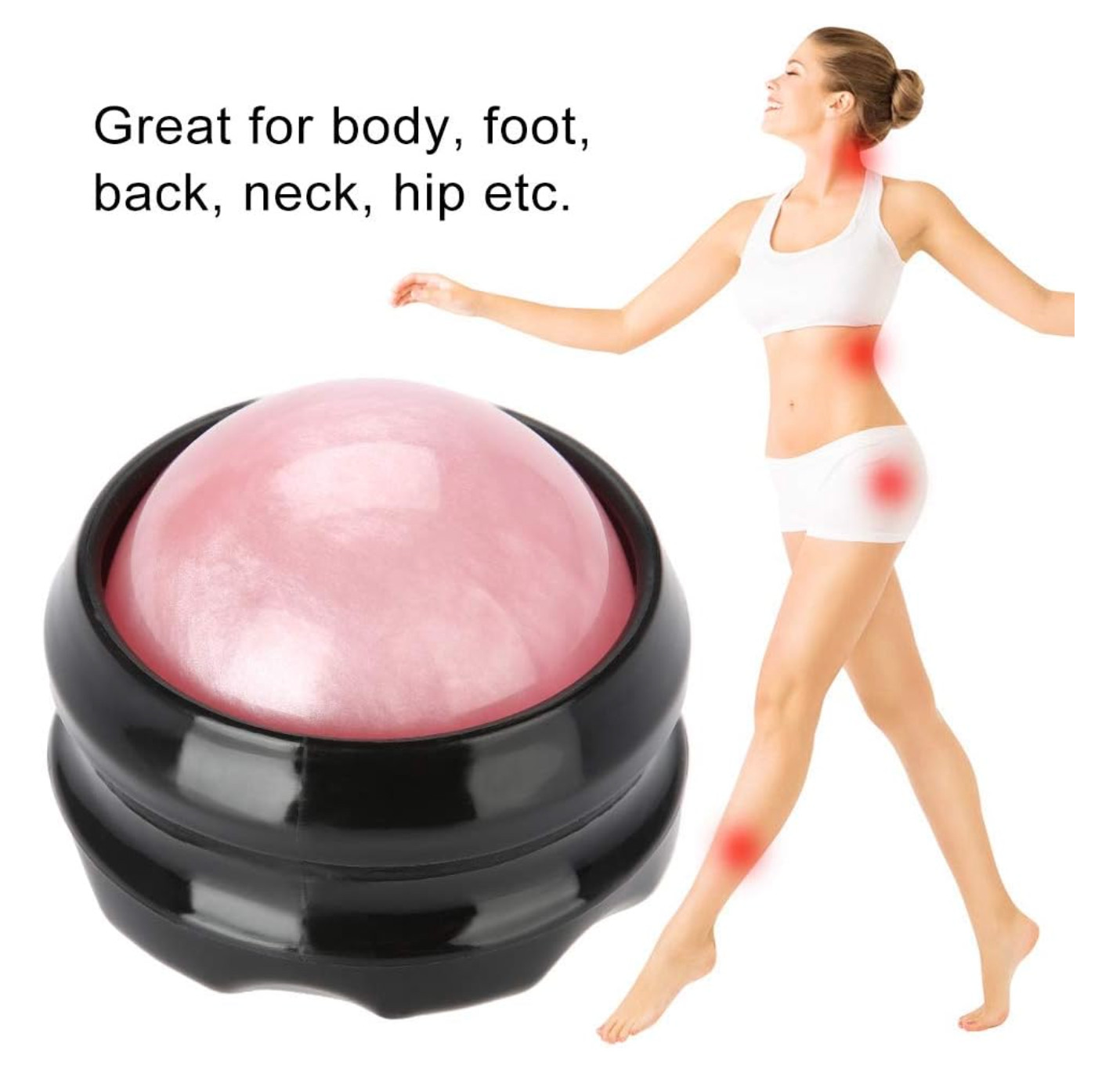 Massage Roller for Back & Joints | Handheld Muscle Pain Relief Tool (Pink)