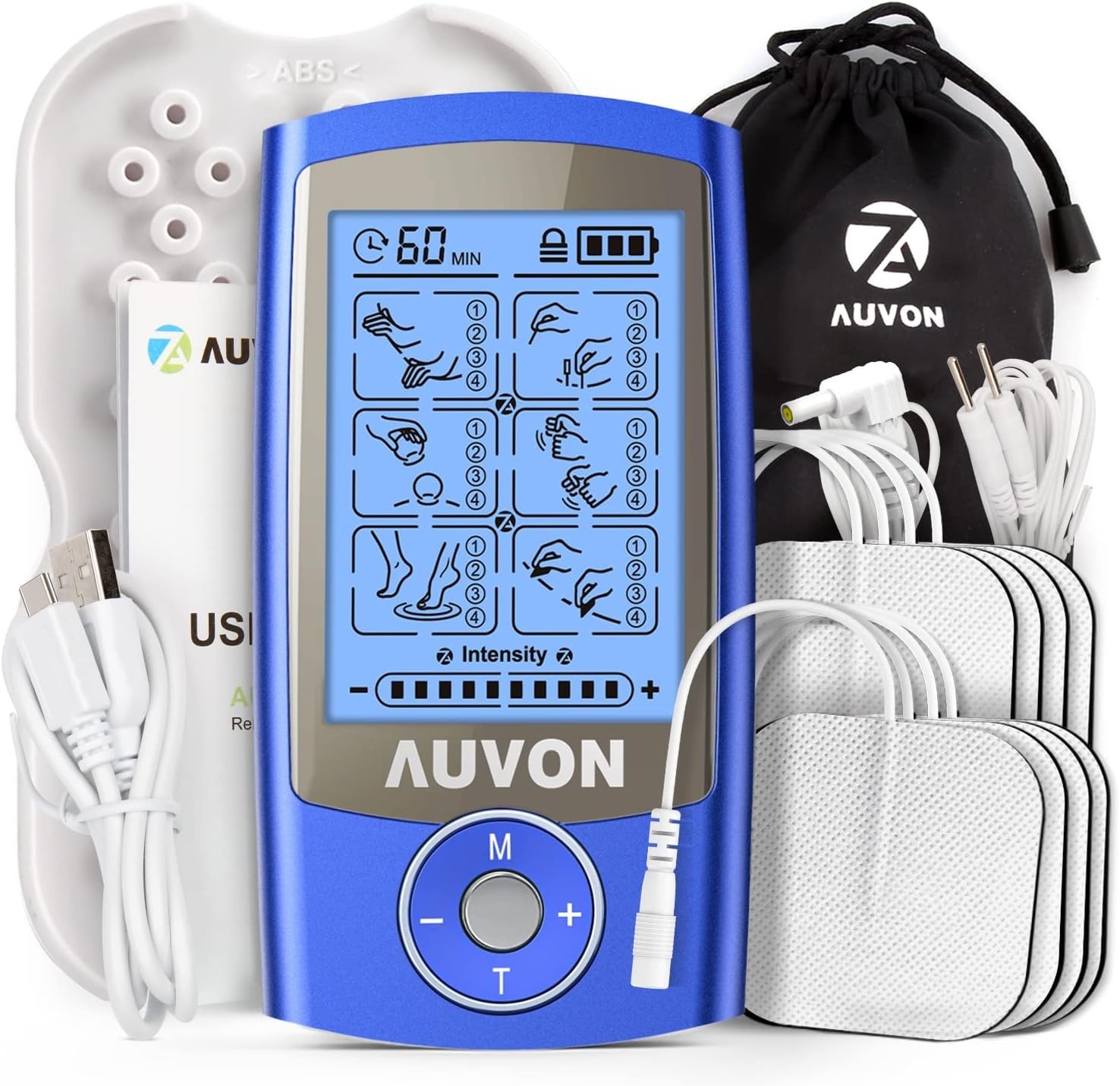 Ultimate Pain Relief TENS Unit – Rechargeable with 24 Modes & Kits Included