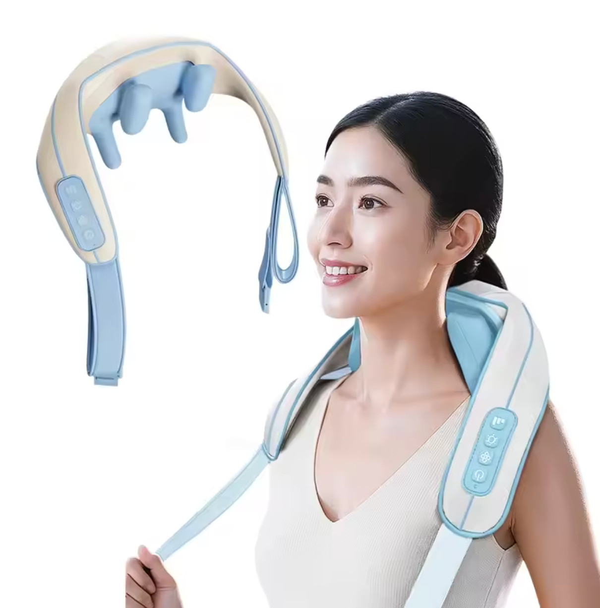 Wireless Heated Neck Shoulder Massager Shawl Deep Tissue Cervical Relaxation