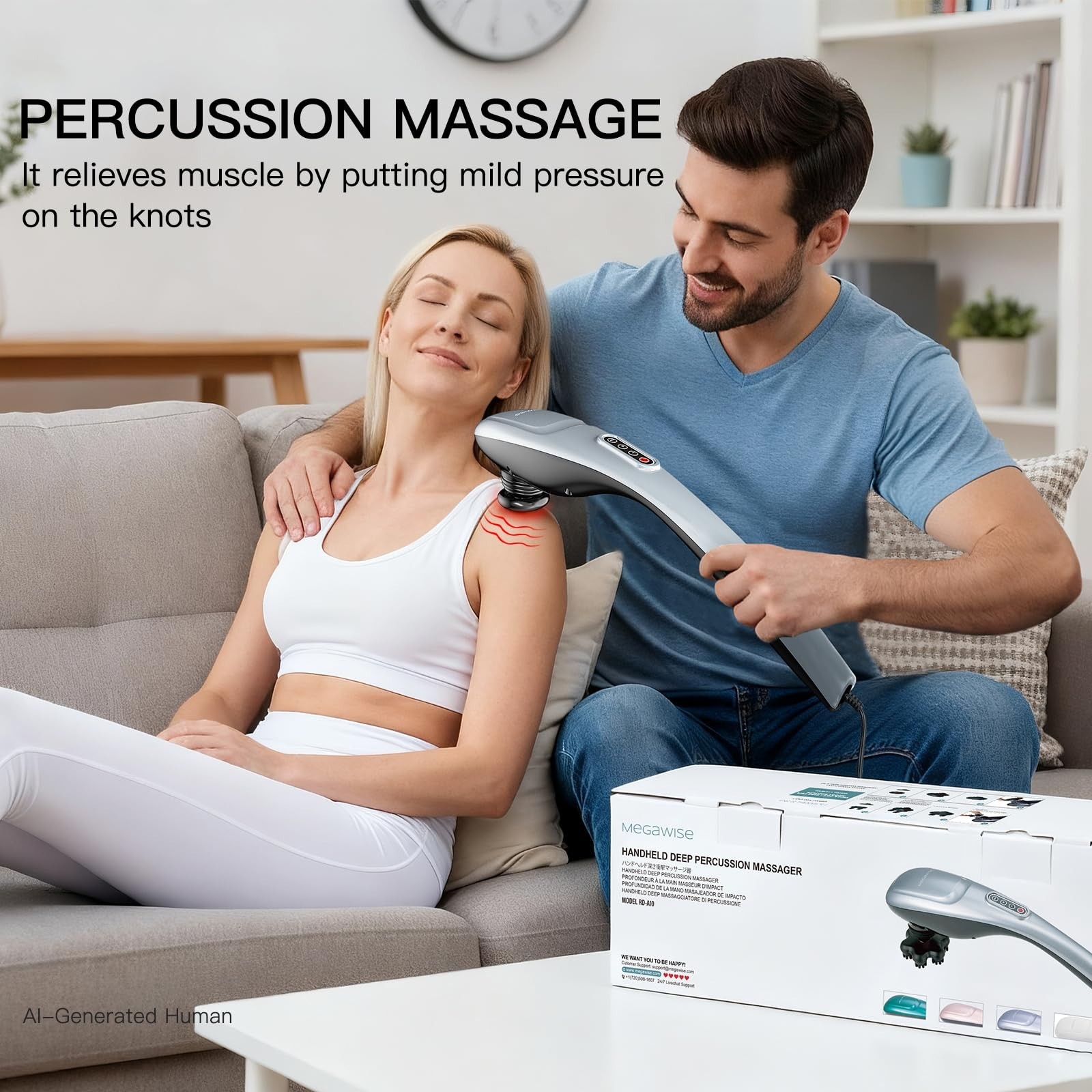 Deep Tissue Electric Neck & Back Massager, 3600 RPM, 5 Nodes, 5 Speeds, Heavy-Du