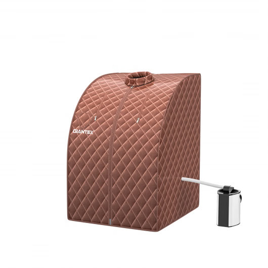 Portable Personal Steam Sauna Spa with 3L Blast-proof Steamer Chair-Coffee – Col