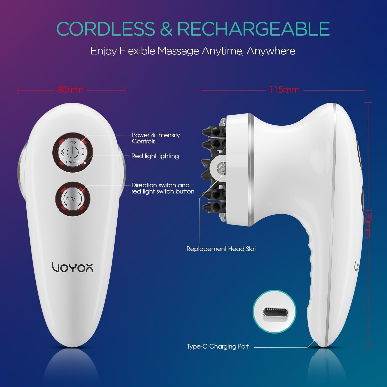 Deep Tissue Massage Machine, 3 Strengths