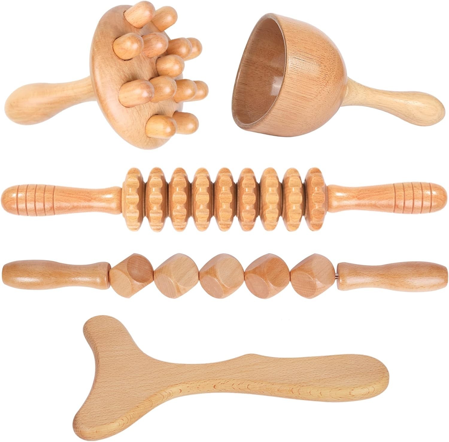 5-in-1 Wood Therapy Massage Tools Kit
