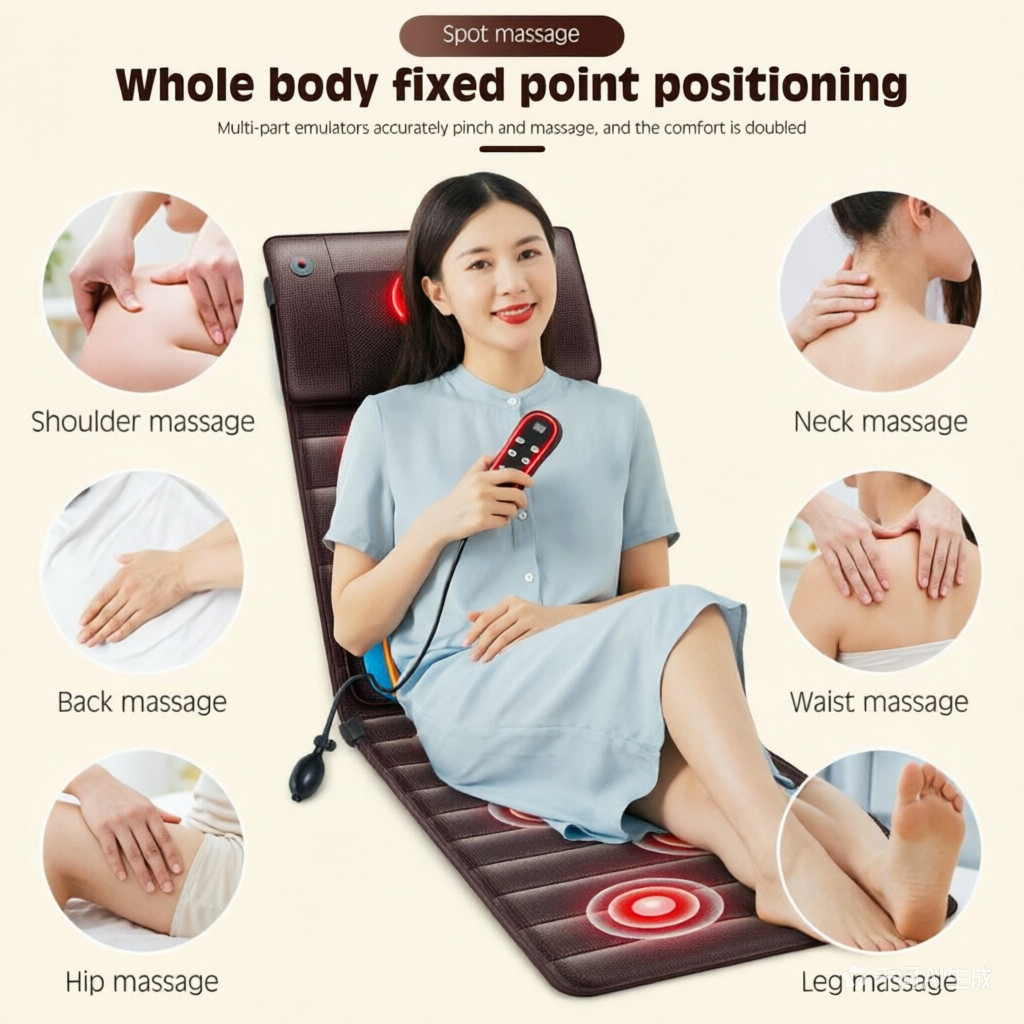 12-Node Vibrating Massage mat with heat Full Body Massager For Blood Circulation