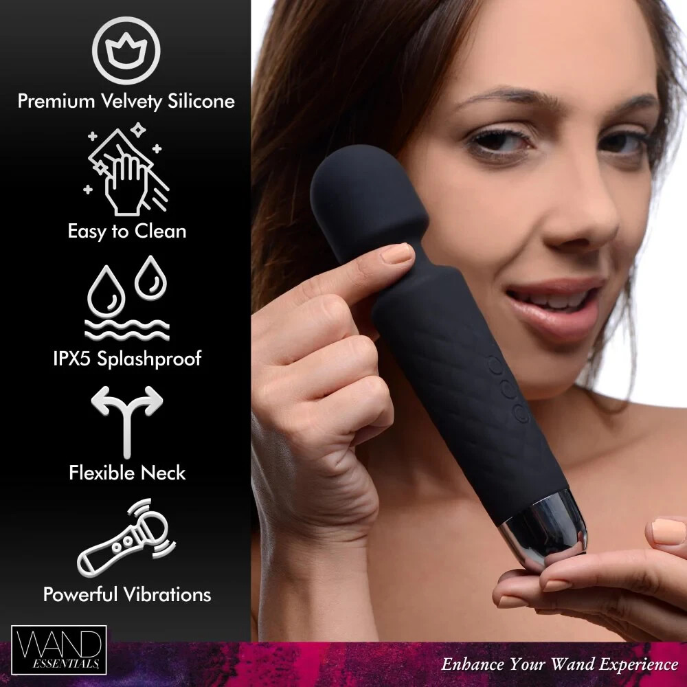 18X Luxury Silicone Travel Vibrating Massage Wand Massager USB Rechargeable Esse