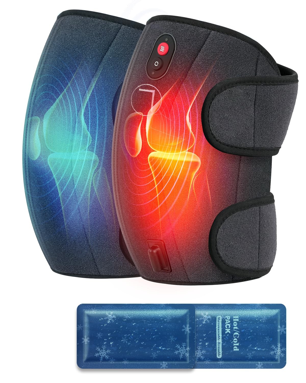 Knee Massager with Heat/Cold, FSA Eligible, Heated Knee Brace Wrap Warmer for…