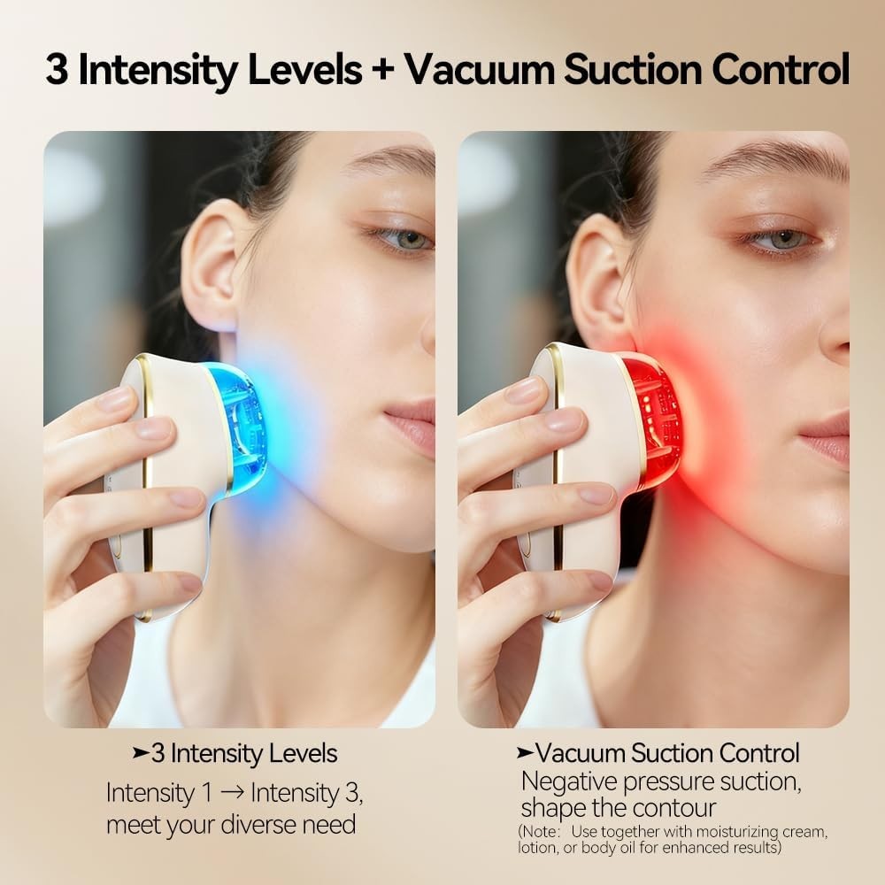 7 Color Neck Face Massager, Facial Massager with Suction Function, Face Sculptin