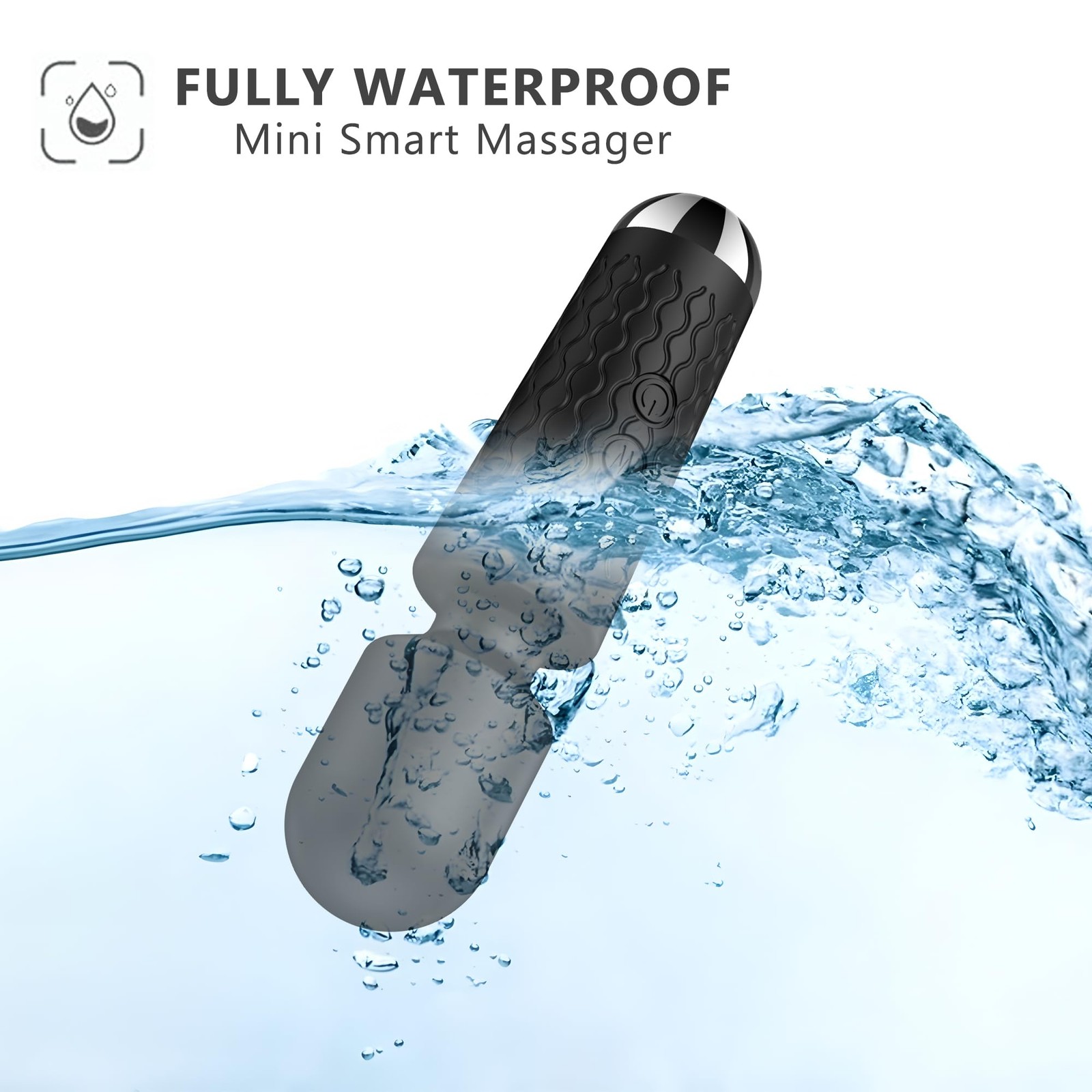 Personal Back Massager – Handheld Waterproof & Rechargeable Massager – 20 Spe…