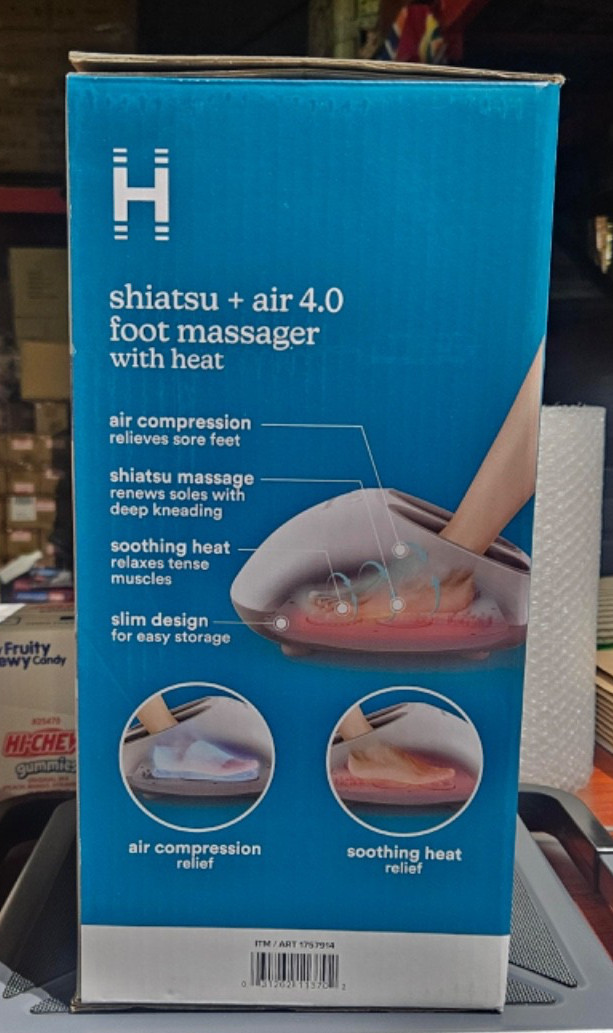 HoMedics Shiatsu & Air 4.0 Foot Massager with Heat – Deep Kneading Therapy Spa