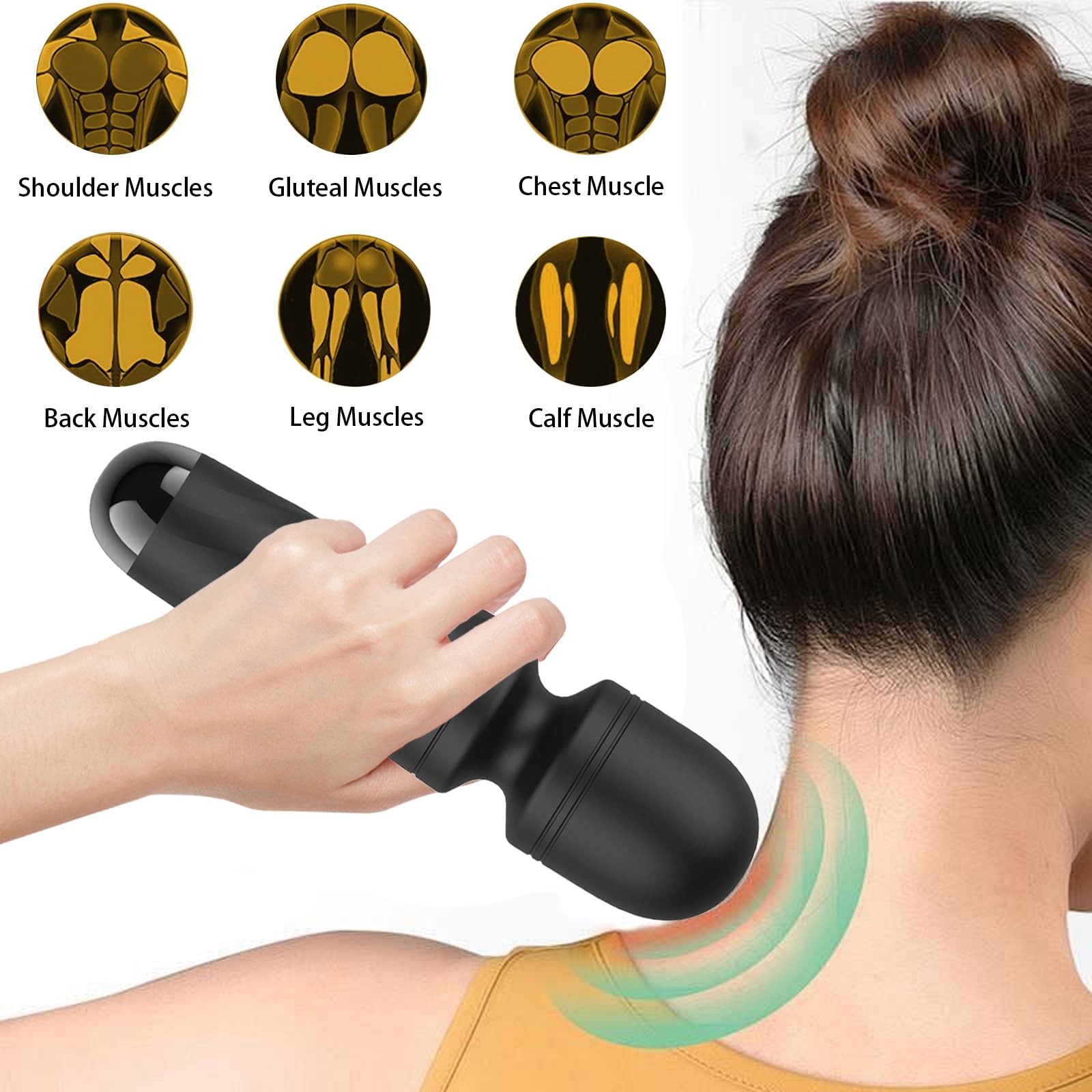 Rechargeable Mini Personal Massager with 10 Quiet Vibration Modes Cordless Ha…