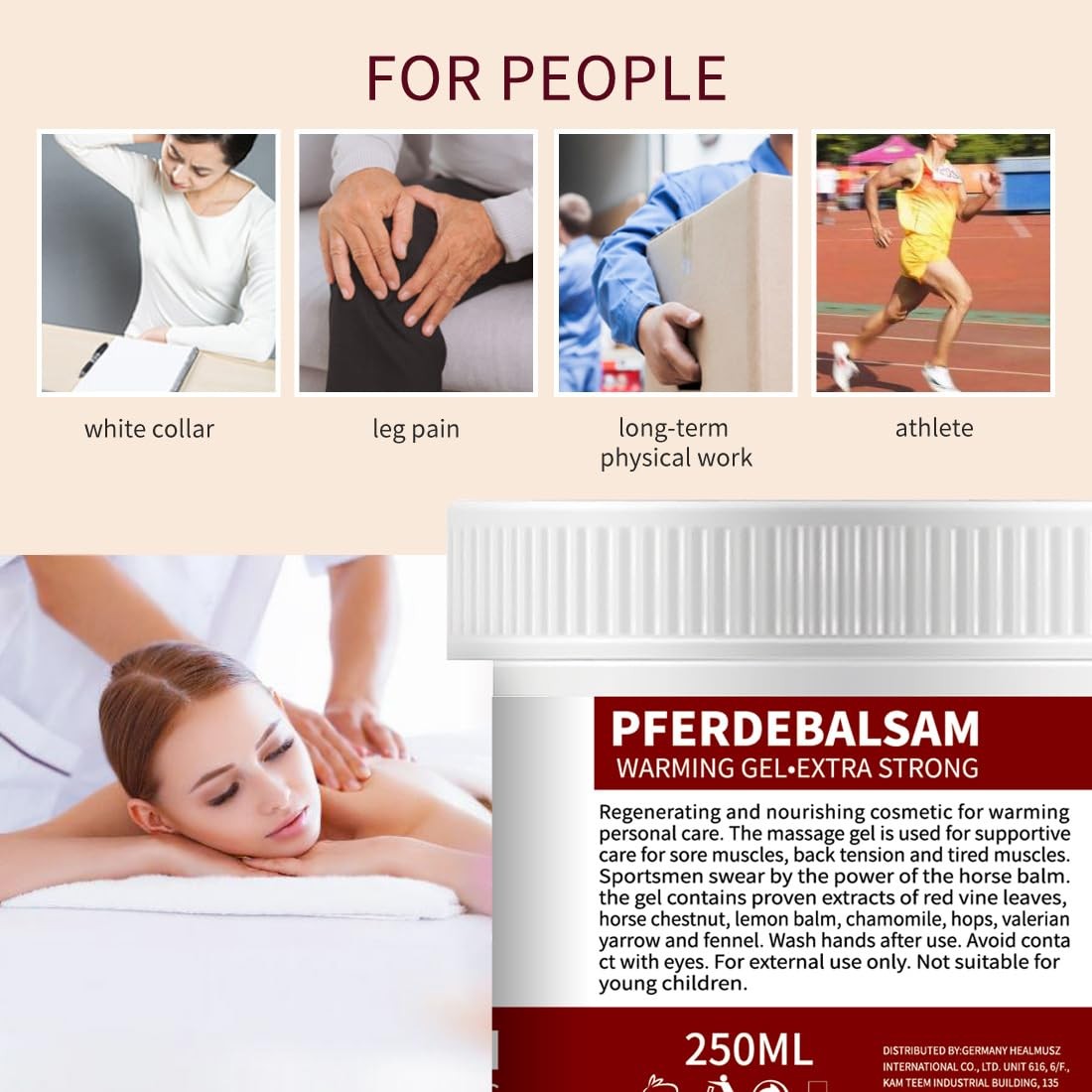 ciwoll Pferdebalsam Gel Horse Balm, Extra Strength 8.8 Ounce (Pack of 1), Red