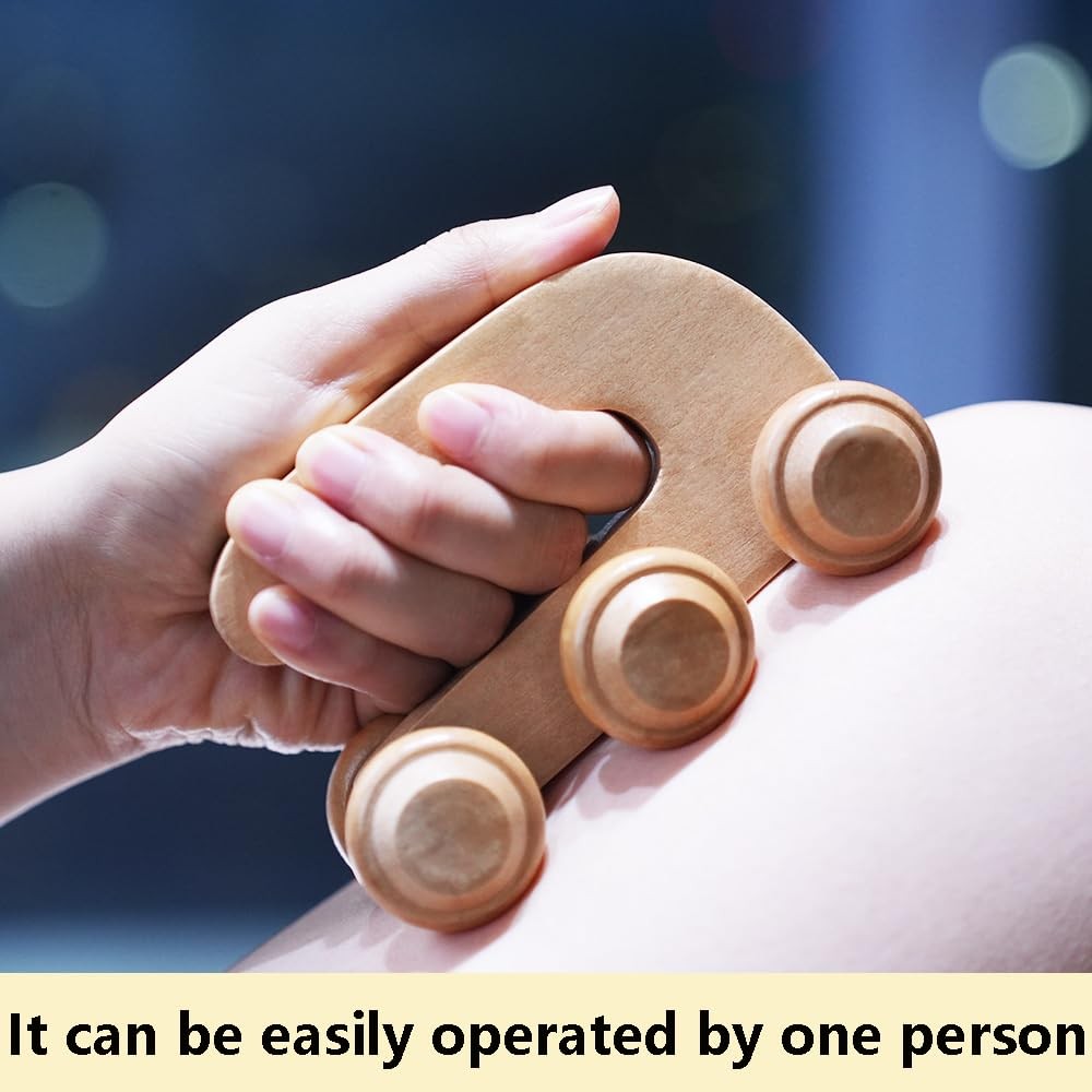 EULOGIST 4Pcs Wood Therapy Massage Tools Lymphatic Drainage Light Color