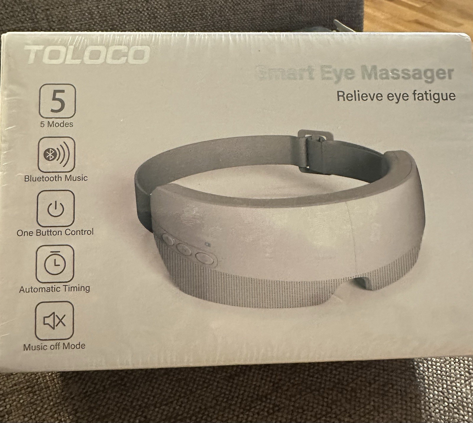 TOLOCO Smart Eye Massager Heat Bluetooth Music Rechargeable Eye Reliever Relax