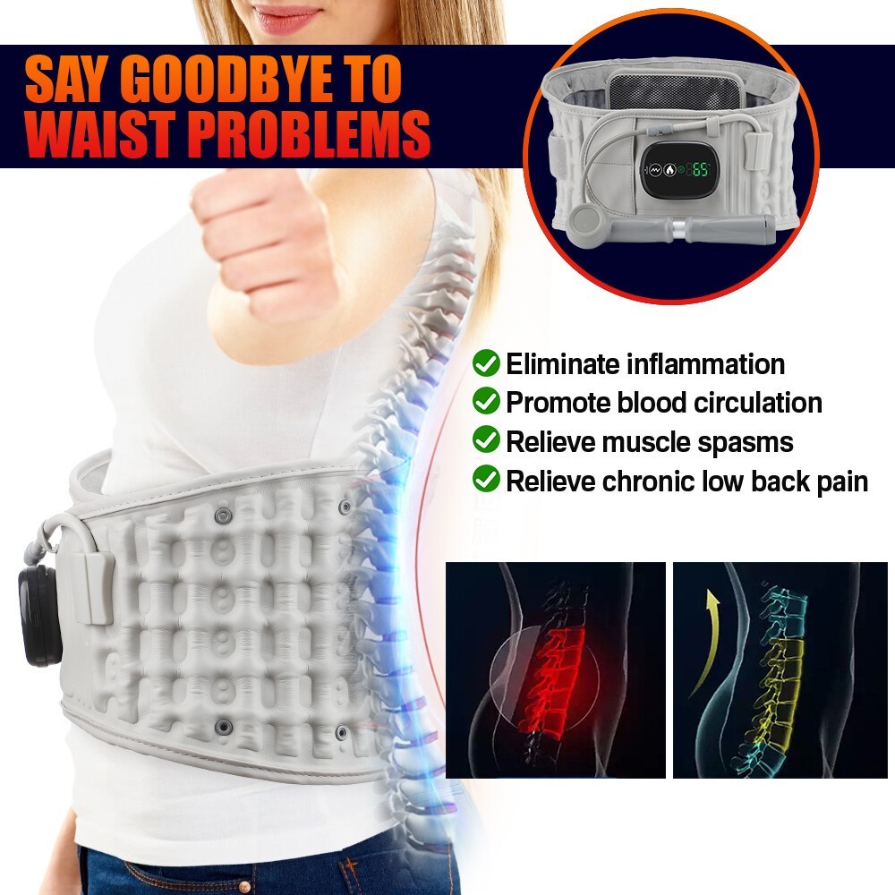 Update Heating Massage Decompression Belt Lumbar Support for Back Pain Relief