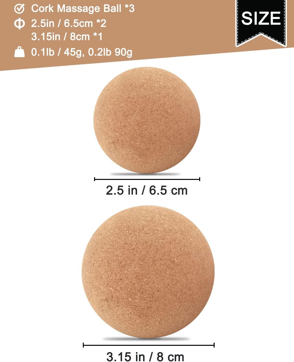 Lightweight Cork Massage Balls for Whole Body Relief – Yoga & Therapy Essential