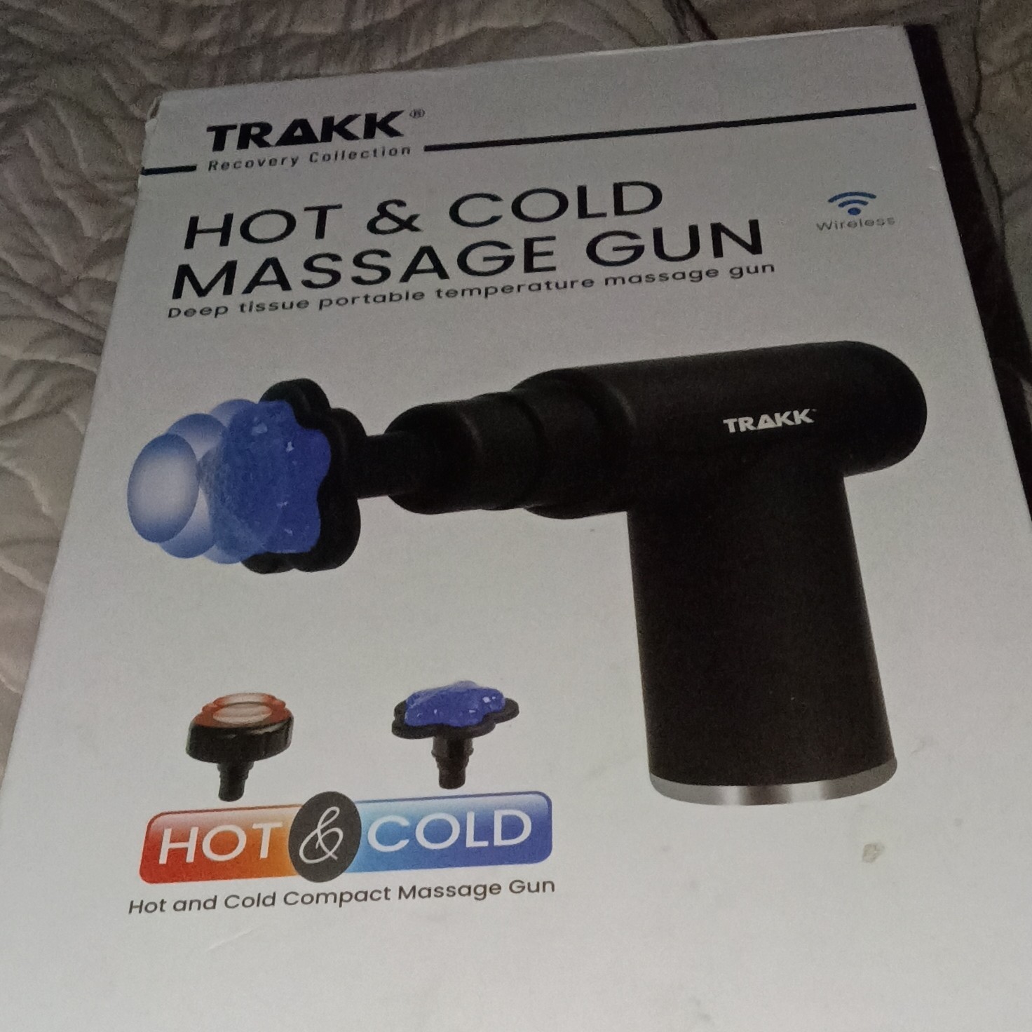 TRAKK Recovery Collection Hot & Cold Percussion Massage Gun, Wireless, Black