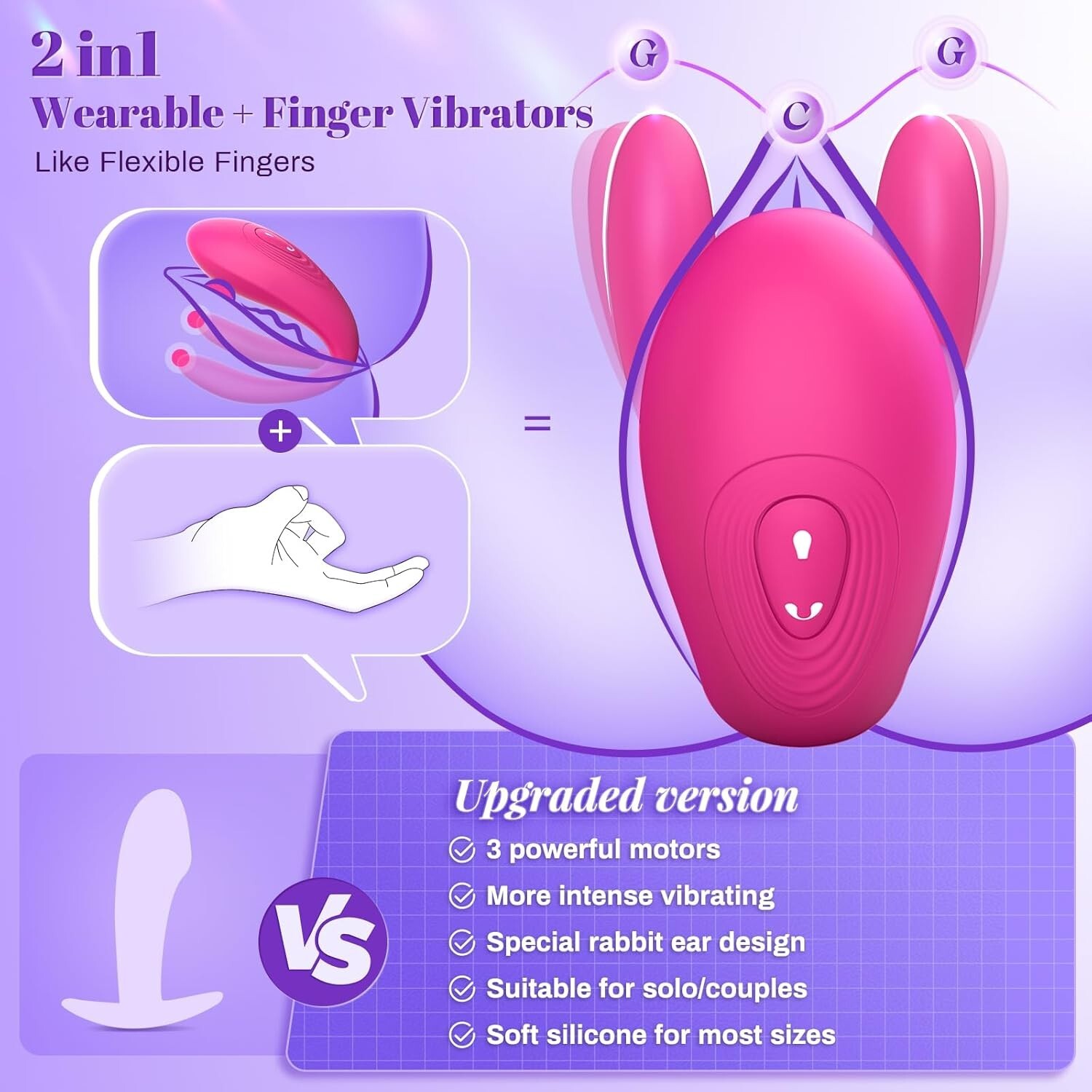 Wireless Remote control Wearable Massager Female 10 Vibration Massage for-Women