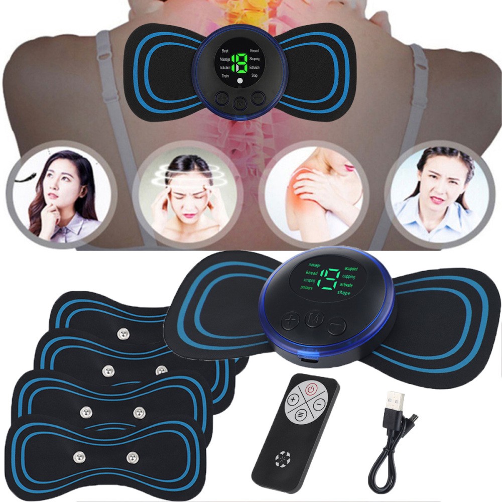 Portable EMS Mini Electric Neck Back Massager Cervical Massage Patch Stimulator