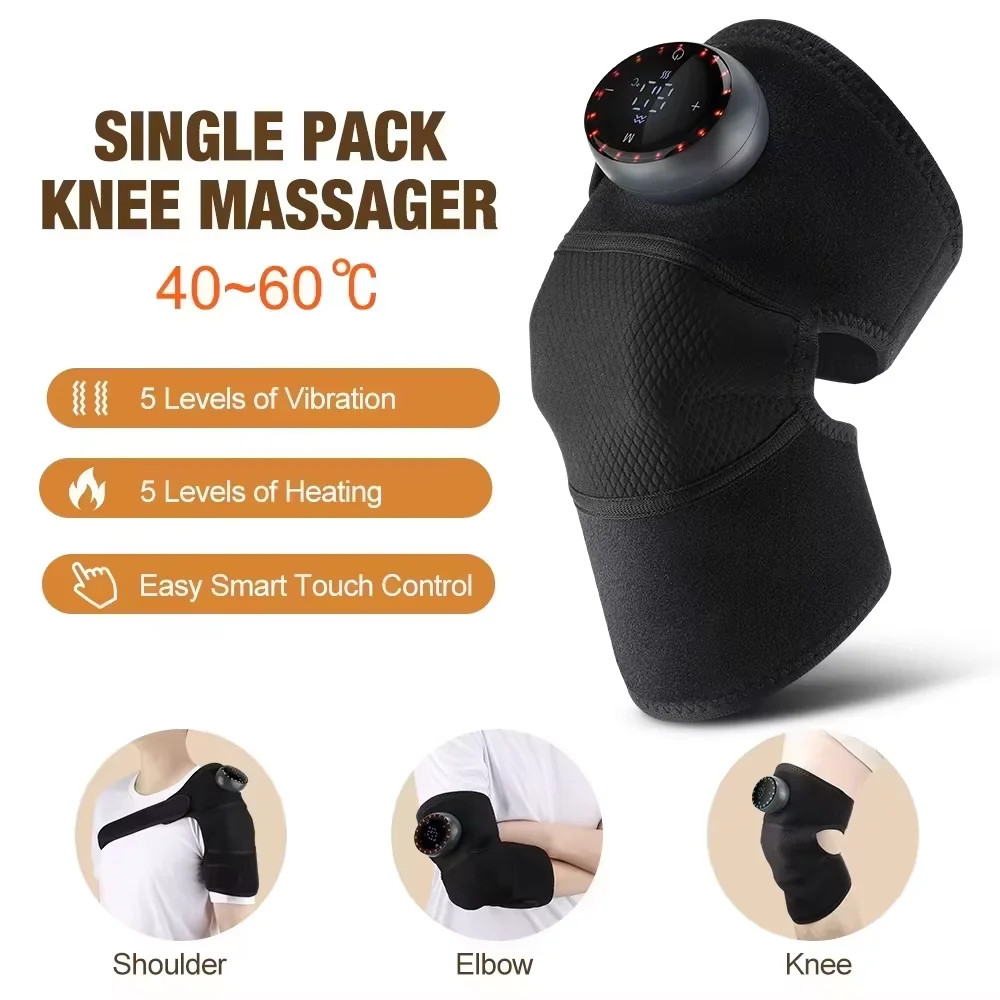 Electric Knee Massager with Heat and Vibration, 5000mAh for Joint Relief