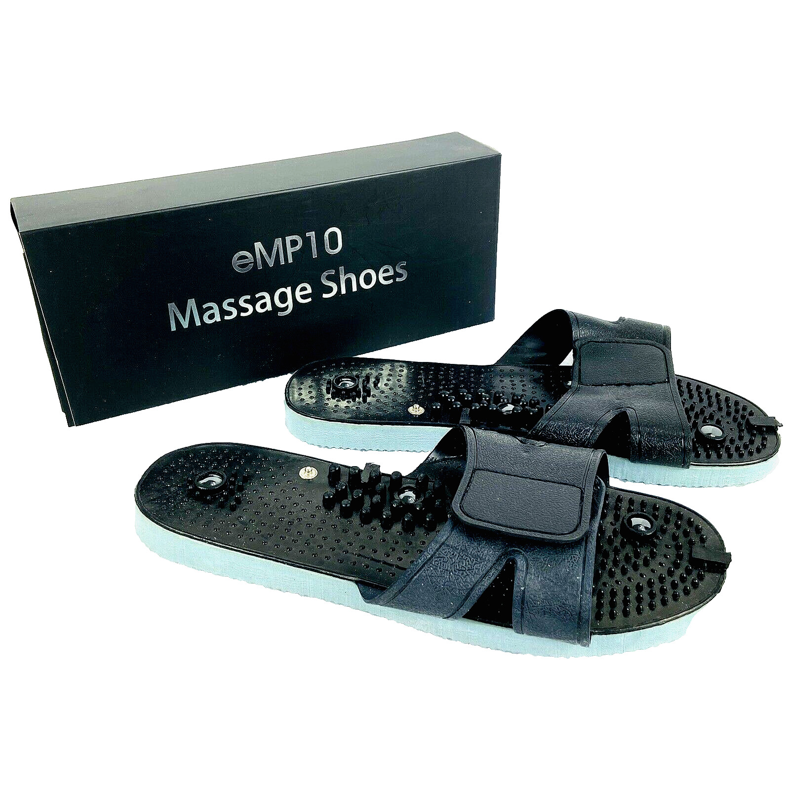 Massage Sandals Shoes eMP10 Black Acupuncture Feet Size 9