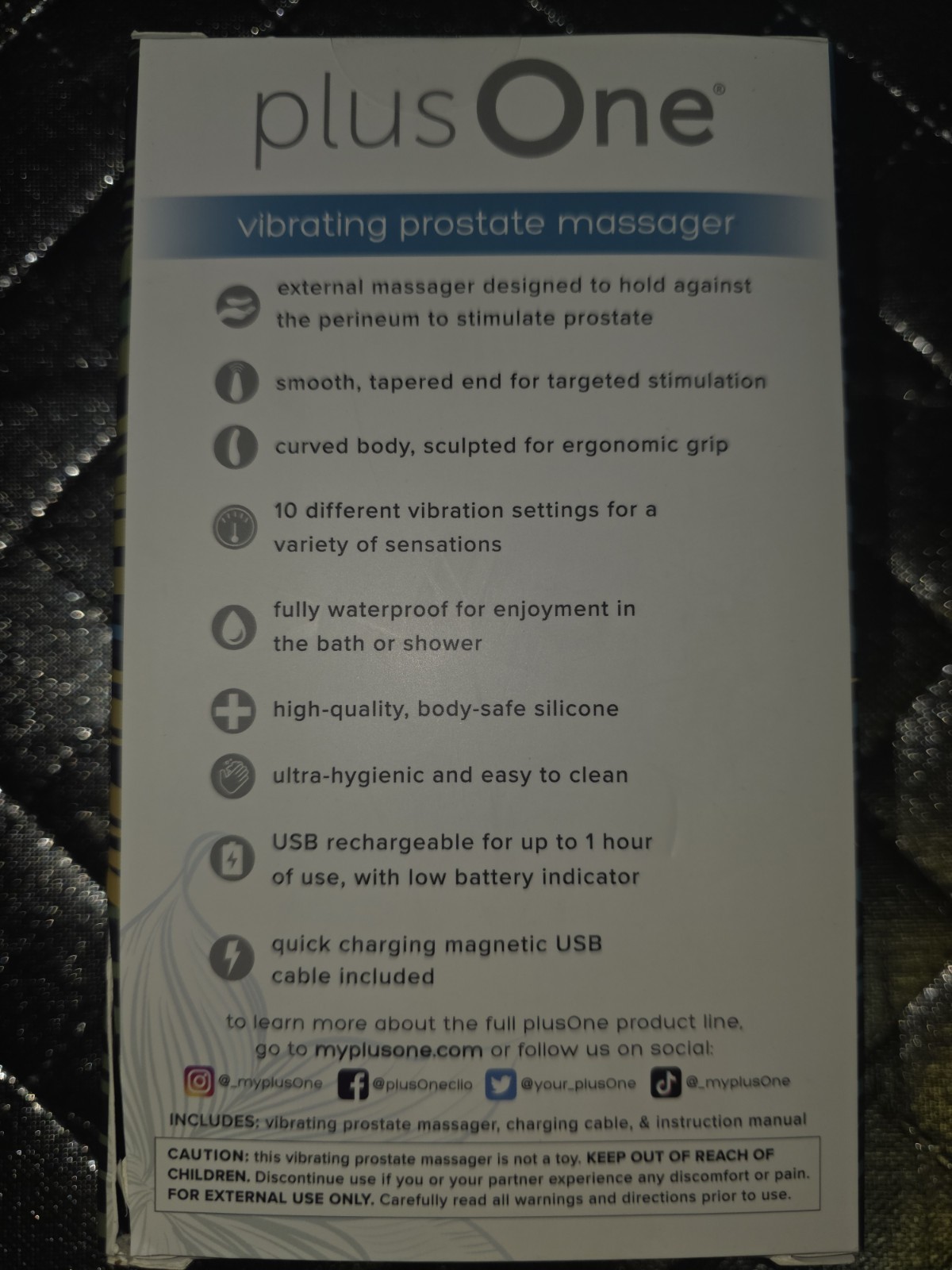 Plus One Vibrating Prostate Massager Rechargeable & Waterproof